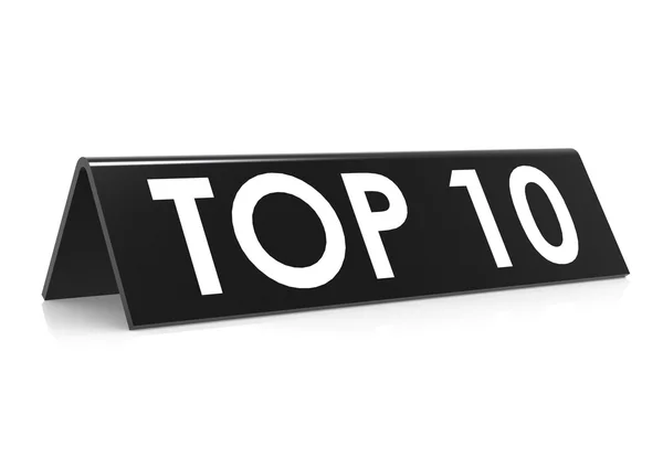 Topo 10 em preto — Fotografia de Stock