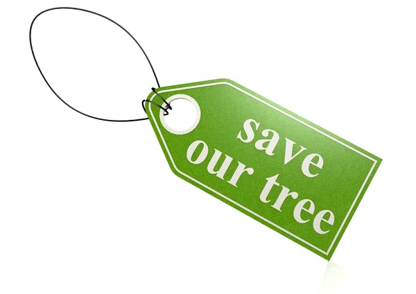 Save our tree tag — Stock Photo, Image