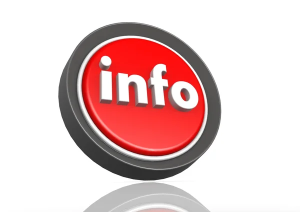 Info icona rotonda in rosso — Foto Stock