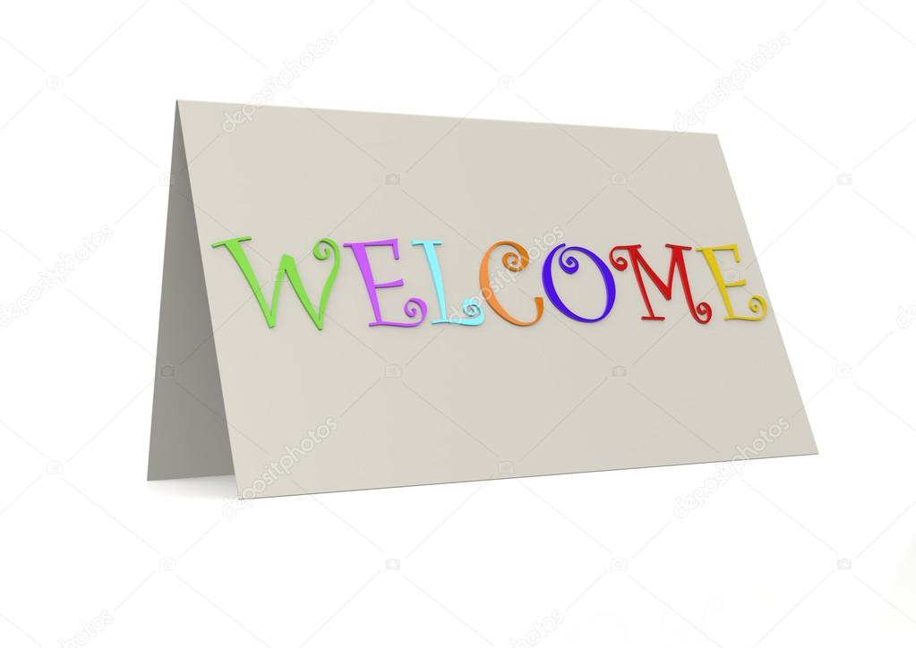 Welcome with folder paper