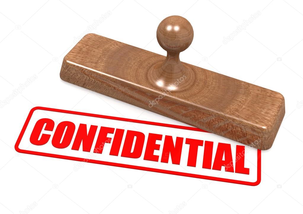 Confidential word on wooden stamp