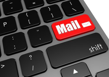 posta ile siyah klavye