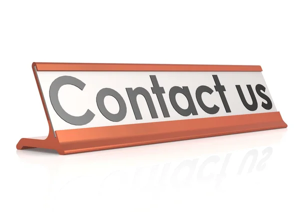 Contact us table tag — Stock Photo, Image