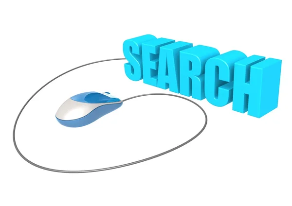 Computer mouse and search — Stock Photo, Image