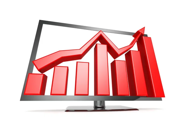 Grafik penjualan TV — Stok Foto