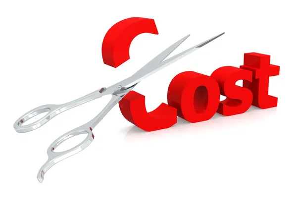 Scissor and cost — Stock Photo, Image