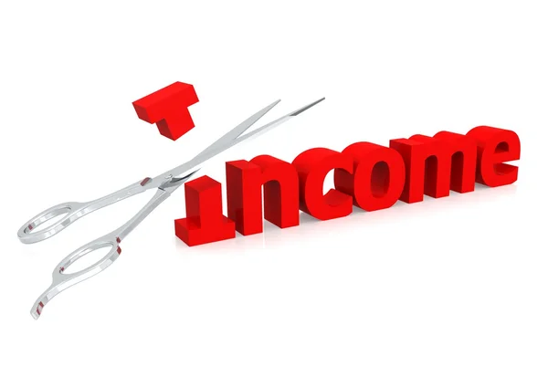 Scissor and income — Stock Photo, Image