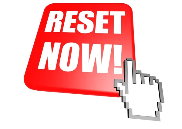 Reset now button with cursor — Stock Photo, Image