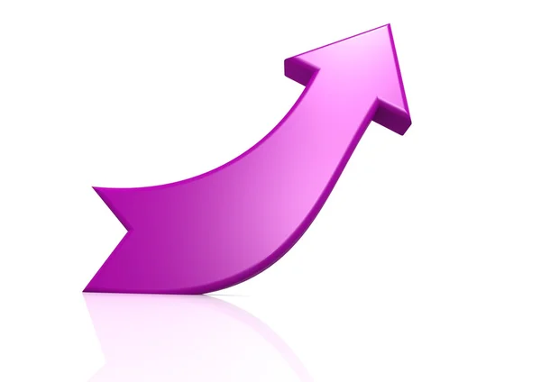 Flecha de curva roxa — Fotografia de Stock