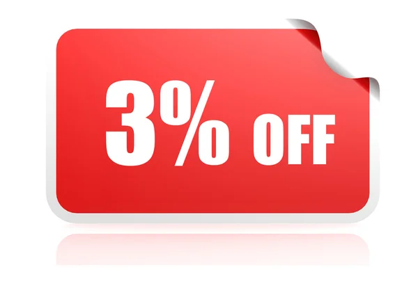 3 percent off sticker — Stock Photo, Image