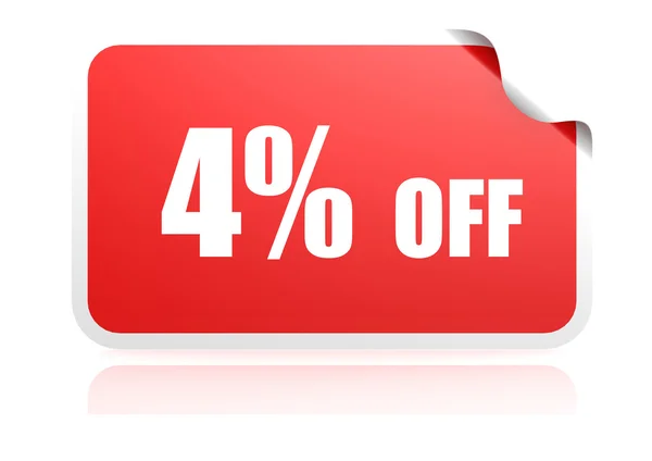 4 percent off sticker — Stock Photo, Image