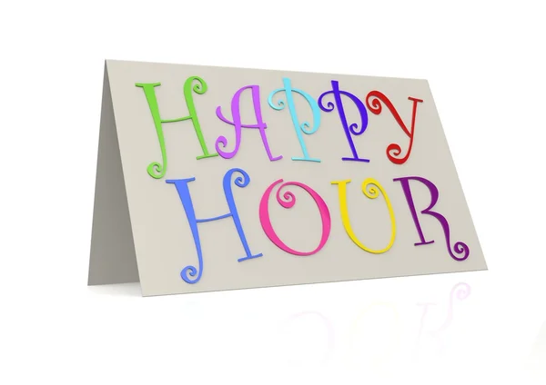 Happy hour with folded paper — Stock Photo, Image