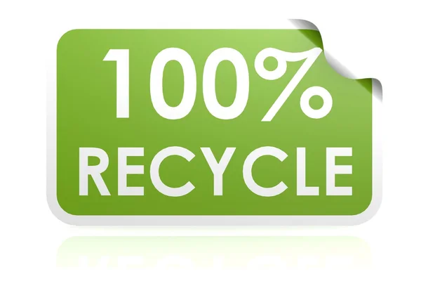 100% reciclar adesivo — Fotografia de Stock
