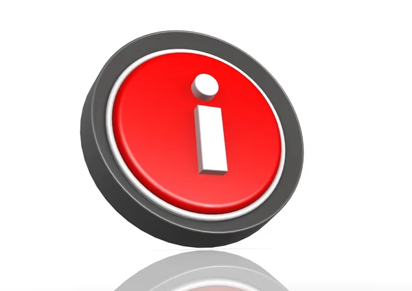 I round icon in red — Stock Photo, Image