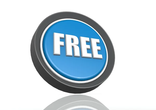 Free round icon in blue — Stock Photo, Image