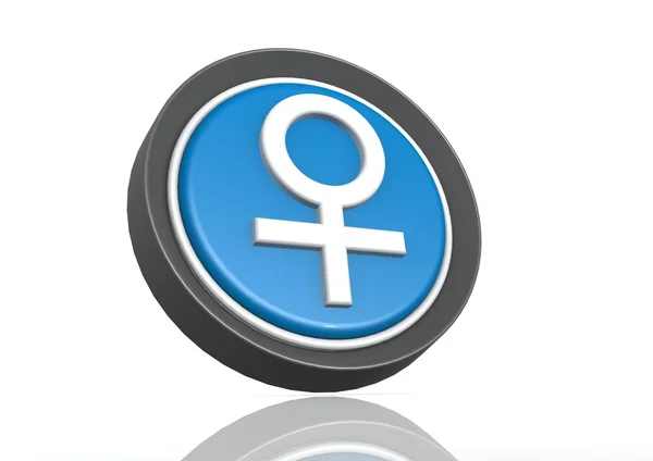 Символ круглой женщины в голубом — стоковое фото