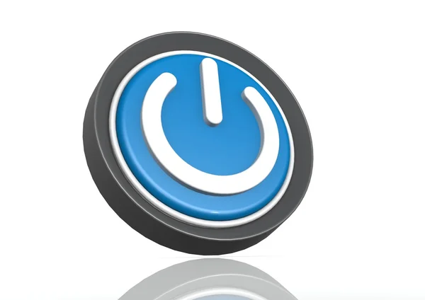 Power Round Symbol in blau — Stockfoto