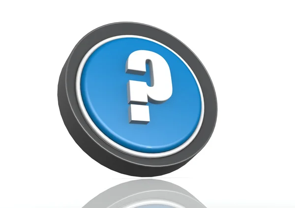 Question round icon in blue — Stock Photo, Image