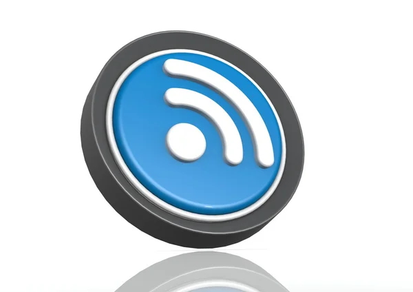 Rss feed round icon in blau — Stockfoto