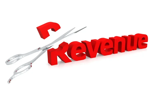 Scissor and revenue — Stock Photo, Image