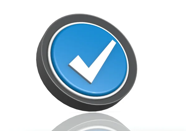 Tick round icon in blue — Stock Photo, Image
