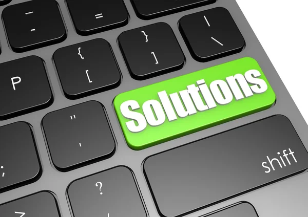 Solutions with black keyboard — Stock Photo, Image