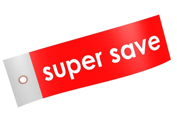 Etiqueta de salvar super — Fotografia de Stock