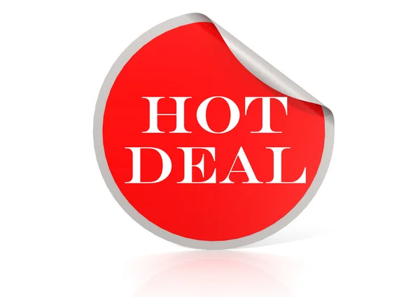 Hot deal adesivo redondo vermelho — Fotografia de Stock