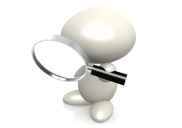 Figure with magnifying glass — Stock Photo, Image