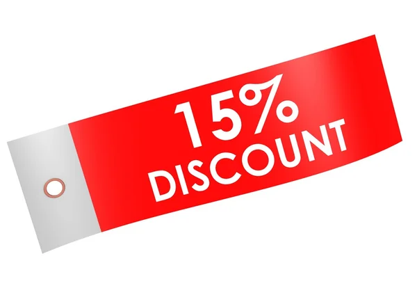 Discount 15 percent label — Stock Photo, Image
