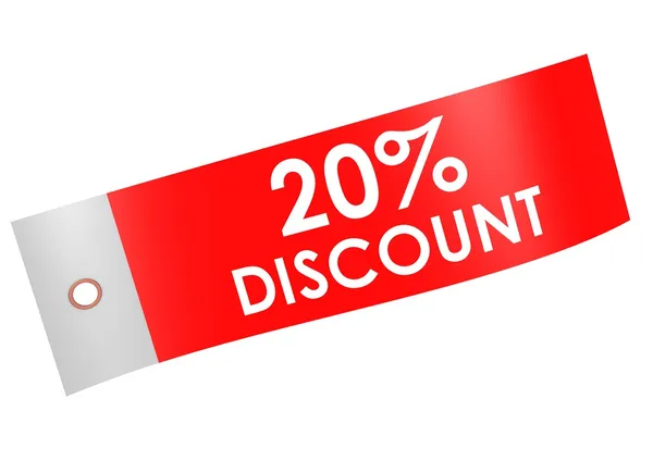 Discount 20 percent label — Stock Photo, Image