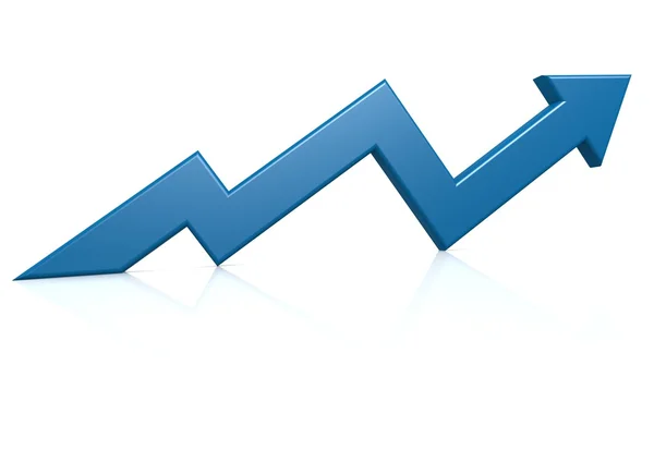 Flecha de crecimiento azul — Foto de Stock