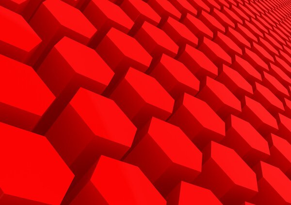 Red hexagon pattern image with hi-res rendered artwork that could be used for any graphic design.