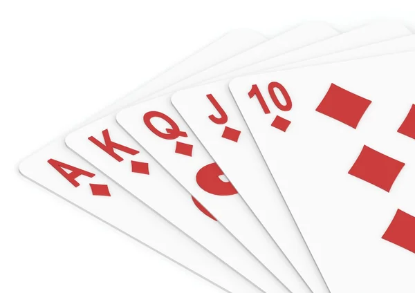 Royal flush diamond — Stock Photo, Image