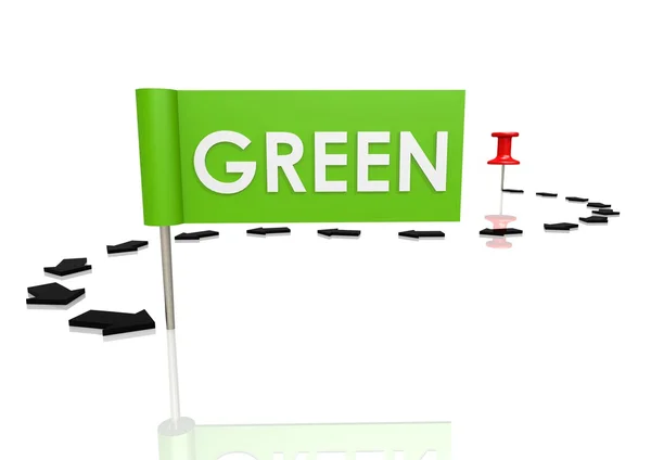 Pin de empuje a verde — Foto de Stock