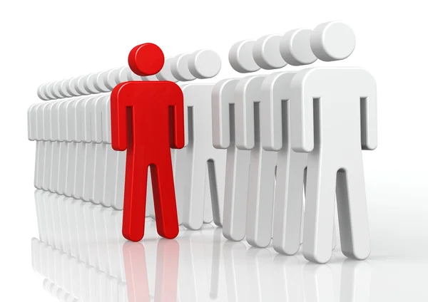 Red man in queue — Stock Photo, Image
