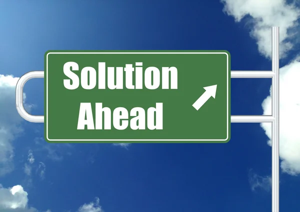 Solution ahead road sign board — Stock Photo, Image