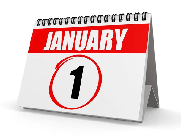 Januari 1 kalender — Stockfoto