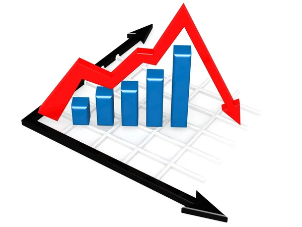 Abschwungdiagramm — Stockfoto