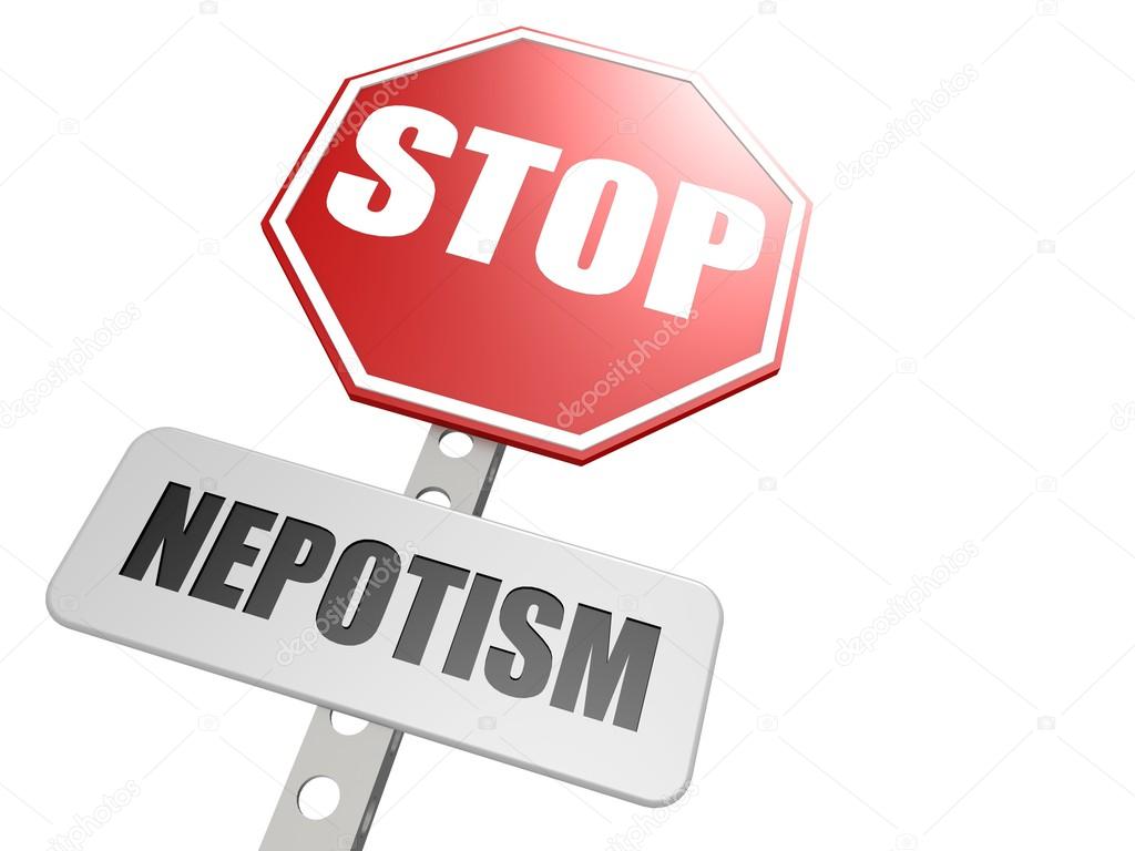 Stop nepotism road sign