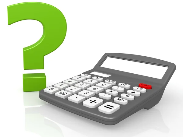Calculator and question mark — Stock Photo, Image