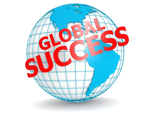 Globální úspěch s zeměkoule — Stock fotografie