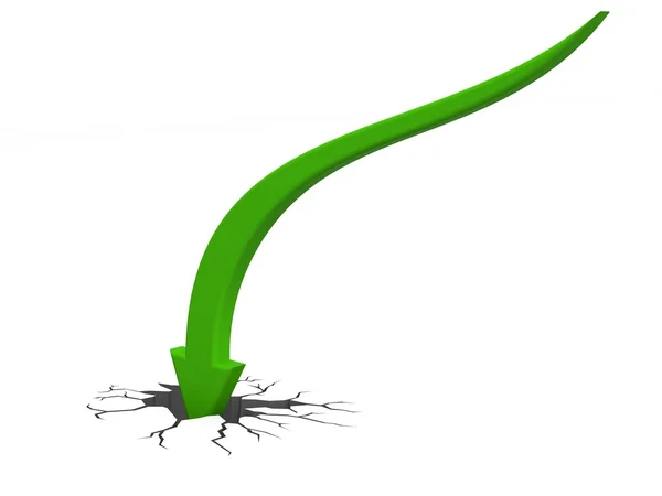Green arrow down — Stock Photo, Image