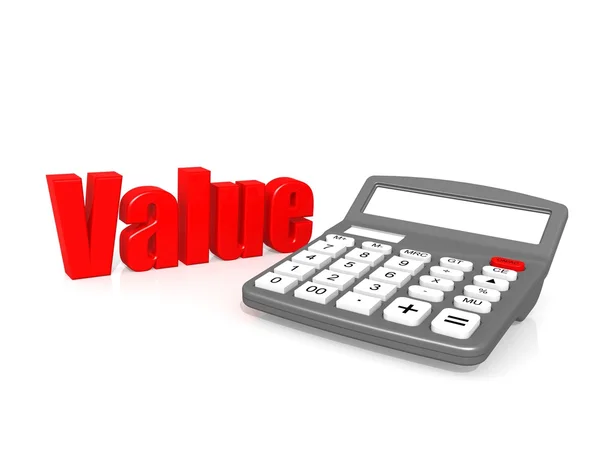 Value with calculator — Stock Photo, Image