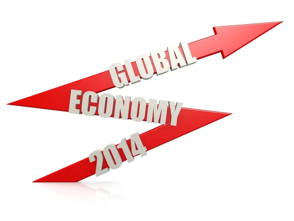 Global economy 2014 arrow — Stock Photo, Image