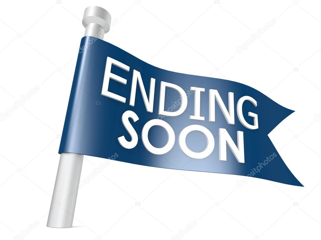 Ending soon flag image with hi-res rendered artwork that could be used for any graphic design.