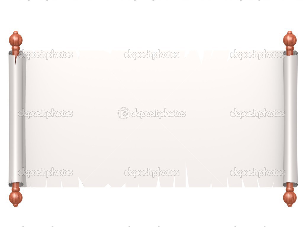 White scroll paper isolated on white