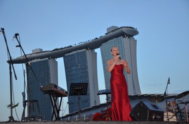 Live performance in kite festival, Singapore clipart