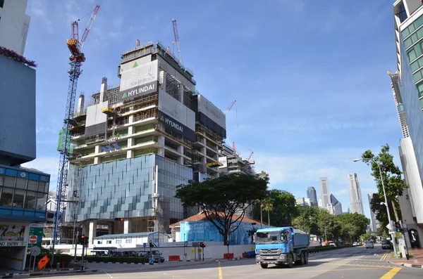 Construction of new office building in Singapore