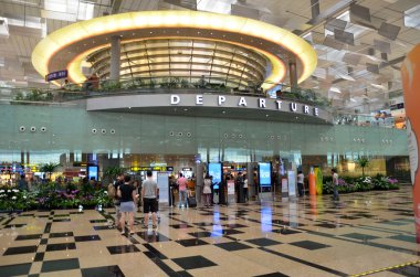 Departure hall of Changi Airport, Singapore clipart